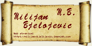 Milijan Bjelojević vizit kartica